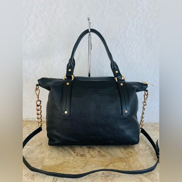 MICHAEL KORS black soft leather chain tote shoulder bag - Picture 2 of 8